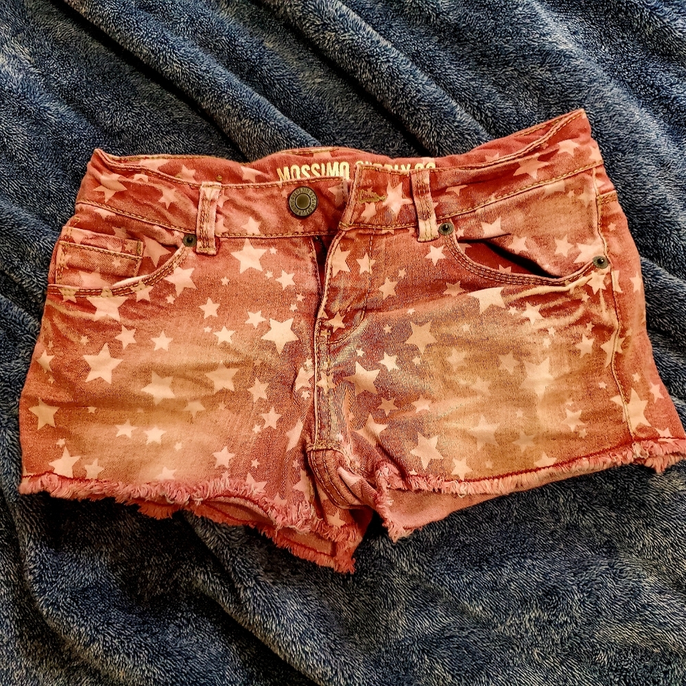 Mossimo Supply Co Patriotic Red Distressed Denim Shorts - Size 3